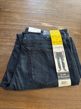 Chaps Slim Straight Men's Jeans — Dark Indigo Size 32X30